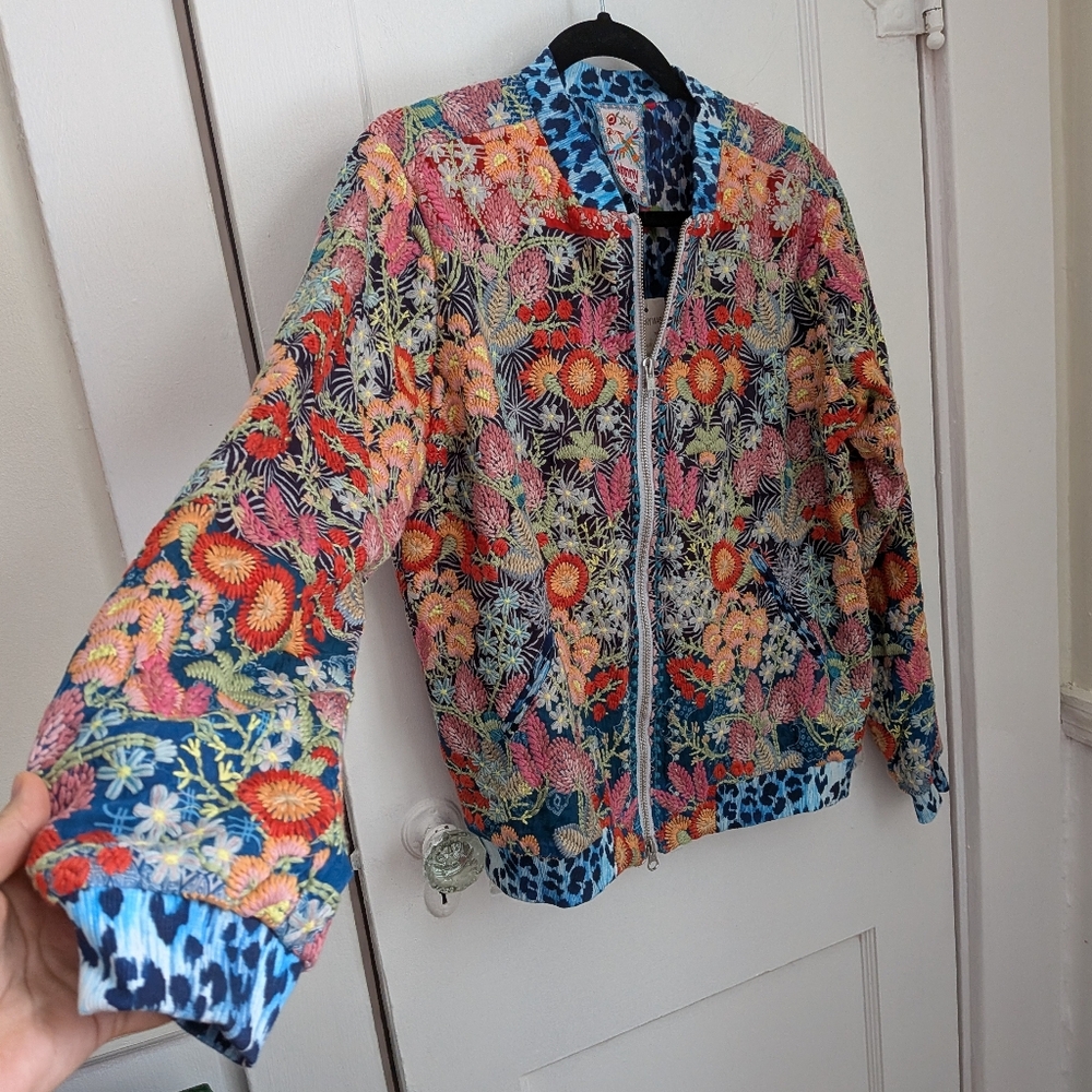 NWT Johnny Was Limited Edition Embroidered Bomber Jacket - Size S - Picture 2 of 10